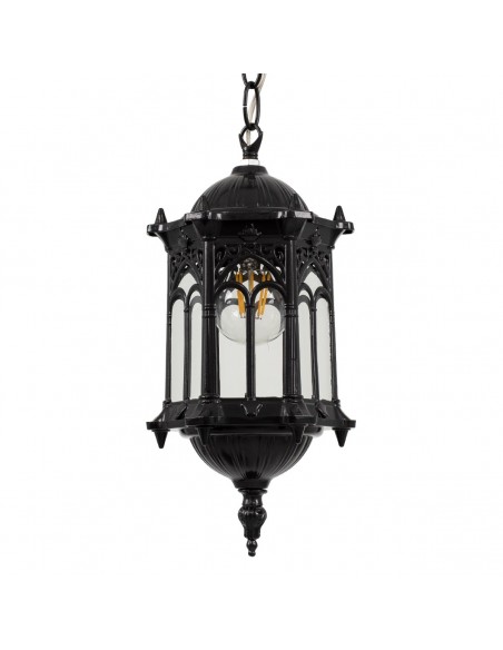 GloboStar® DARCY 00655 Vintage Κρεμαστό Φωτιστικό Οροφής Μονόφωτο 1 x E27 Μαύρο Μεταλλικό Πλέγμα Φ15.5 x Y32.5cm