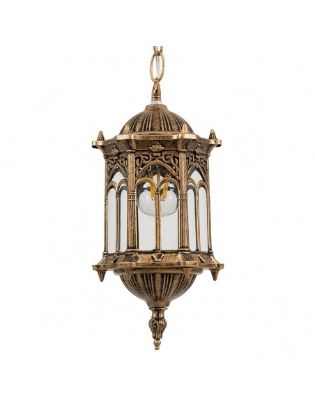 GloboStar® DARCY 00656 Vintage Κρεμαστό Φωτιστικό Οροφής Μονόφωτο 1 x E27 Μπρούτζινο Μεταλλικό Πλέγμα Φ15.5 x Y32.5cm