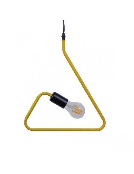 GloboStar® LIBBY 01097-1 Μοντέρνο Κρεμαστό Παιδικό Φωτιστικό Οροφής Μονόφωτο 1 x E27 Κίτρινο Μεταλλικό Φ31 x Υ100cm