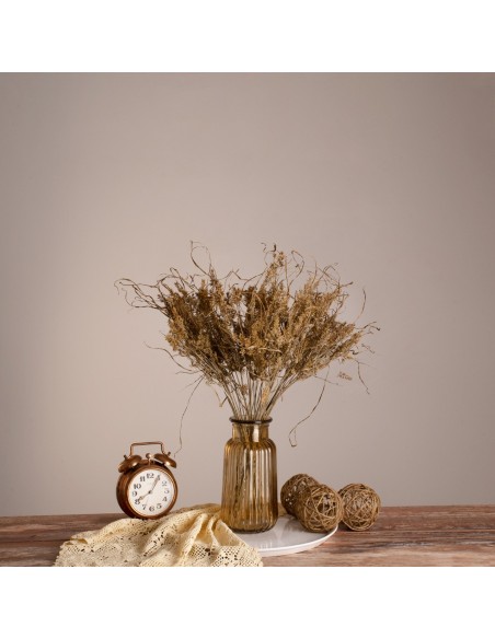 GloboStar® FERNGRASS 36556 Αποξηραμένο Φυτό Φτερόχορτο - Μπουκέτο Διακοσμητικών Κλαδιών Μπεζ Υ60cm