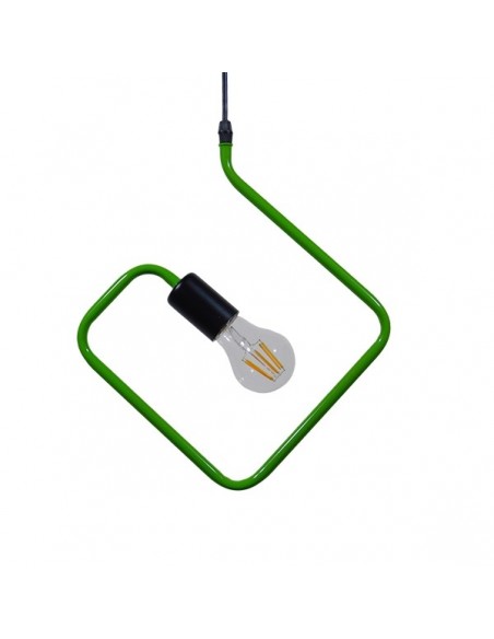 GloboStar® LIBBY 01096-1 Μοντέρνο Κρεμαστό Παιδικό Φωτιστικό Οροφής Μονόφωτο 1 x E27 Πράσινο Μεταλλικό Φ31 x Υ100cm