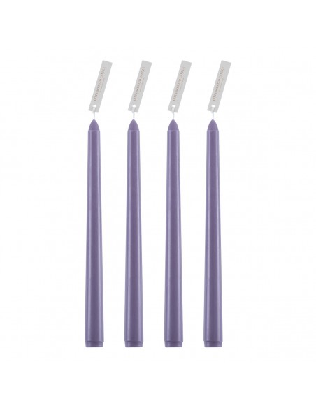 GloboStar® LAVENDER-FIELD 35203 ΣΕΤ 4 Αρωματικά Κεριά Κηροπηγίου Παραφίνης με Άρωμα Λεμόνι - Λεβάντα Μωβ Μ2 x Π2 x Υ25cm