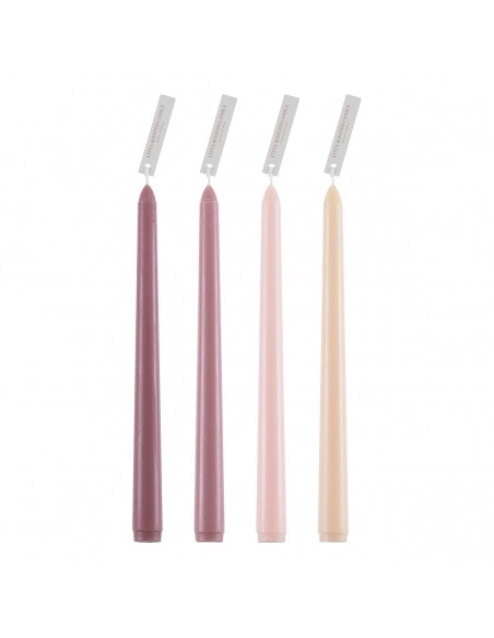 GloboStar® AUTUMN-CALM 35207 ΣΕΤ 4 Αρωματικά Κεριά Κηροπηγίου Παραφίνης με Άρωμα Άγριο Τριαντάφυλλο Πολύχρωμα Μ2 x Π2 x Υ25cm