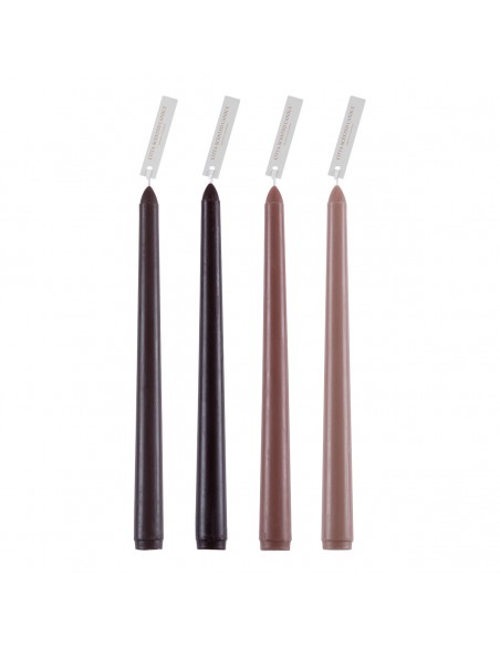 GloboStar® MOCHA-CREAM 35211 ΣΕΤ 4 Αρωματικά Κεριά Κηροπηγίου Παραφίνης με Άρωμα Σοκολάτα - Καφές Πολύχρωμα Μ2 x Π2 x Υ25cm