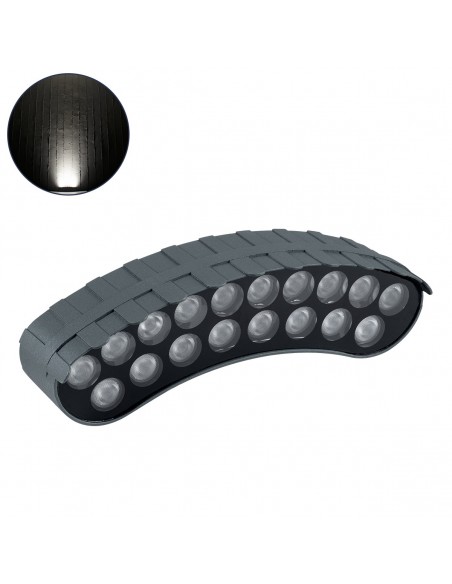 GloboStar® TREELIGHT-KINA 90685 Κυρτή Μπάρα Φωτισμού Wall Washer με Αντιθαμβωτική Γρίλια Ειδική για Φυτά - Δέντρα LED 18W 1710lm 30° DC 24V Αδιάβροχο IP65 Μ25 x Π6.5 x Υ6cm Φυσικό Λευκό 4500K - Γκρι Ανθρακί - 3 Years Warranty