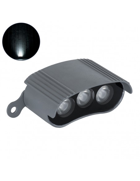 GloboStar® TREELIGHT-ZINA 90688 Κυρτή Μπάρα Φωτισμού Wall Washer με Αντιθαμβωτική Γρίλια Ειδική για Φυτά - Δέντρα LED 3W 285lm 30° DC 24V Αδιάβροχο IP65 Μ9 x Π6.5 x Υ4cm Φυσικό Λευκό 4500K - Γκρι Ανθρακί - 3 Years Warranty