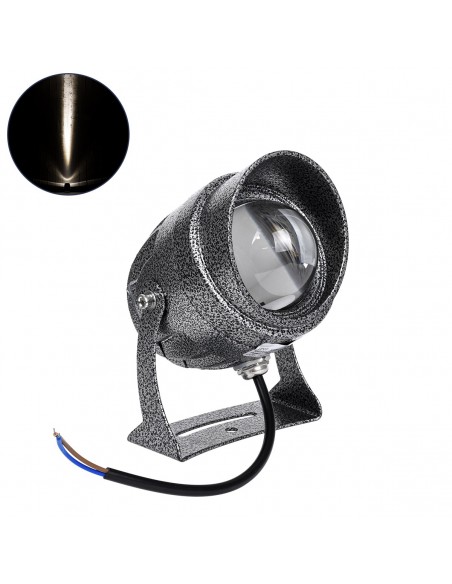 GloboStar® SPOT-XENIA 90633 Σποτ Φωτισμου Wall Washer LED 16W 1520lm 3° DC 24V Αδιάβροχο IP65 Φ9 x Υ12cm Φυσικό Λευκό 4500K - Σφυρήλατο Γκρι - 3 Years Warranty