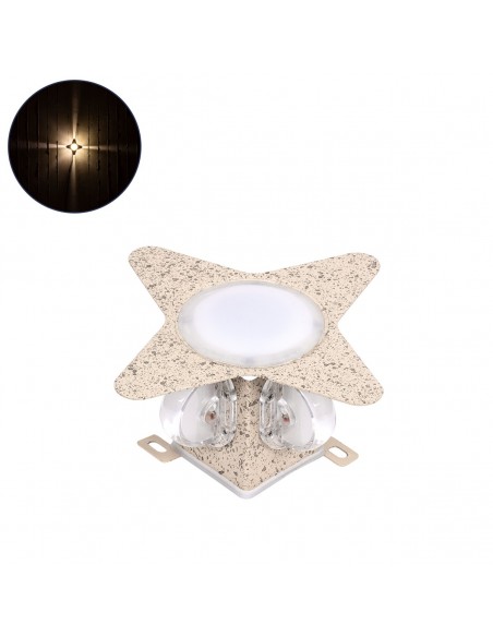 GloboStar® WALLLIGHT-CINA 90658 Φωτιστικό Τοίχου - Απλίκα LED 10W 1100lm 10° AC 220-240V Αδιάβροχο IP65 Μ18.5 x Π18.5 x Υ8.5cm Θερμό Λευκό 3000K - Μπεζ της Άμμου