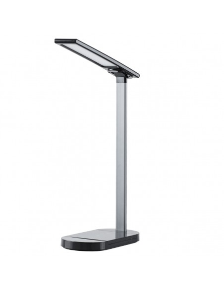 GloboStar® FIARIA 76530 Μοντέρνο Επιτραπέζιο Φωτιστικό Πορτατίφ LED 5W 500lm 180° DC 5V - με Ασύρματη Φόρτιση - Wireless Charger - Διακόπτη Αφής - CCT Θερμό Λευκό 2700K - Φυσικό Λευκό 4500K - Ψυχρό Λευκό 6000K Dimmable - Μ25 x Π10.5 x Υ35.5 - Μαύρο