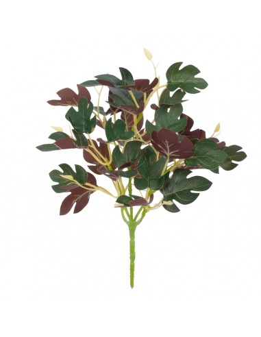 GloboStar® BELLYACHE BUSH 78219 Τεχνητό Φυτό Γιατρόφα - Μπουκέτο Διακοσμητικών Φυτών - Κλαδιών με Φύλλωμα Πράσινο - Κίτρινο - Κόκκινο Υ28cm