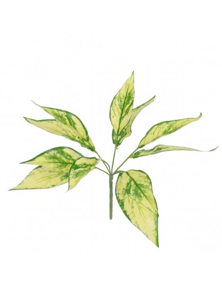 GloboStar® AUCUBA 78223 Τεχνητό Φυτό Κηληδωμένη Δάφνη - Μπουκέτο Διακοσμητικών Φυτών - Κλαδιών με Φύλλωμα Πράσινο - Κίτρινο Υ25cm