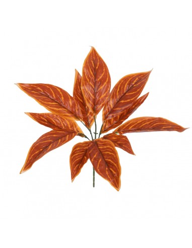 GloboStar® AGLAONEMA ORANGE 78265 Τεχνητό Φυτό Αγλαόνημα Πορτ. - Μπουκέτο Διακοσμητικών Φυτών - Κλαδιών με Φύλλωμα Πορτοκαλί Υ30cm