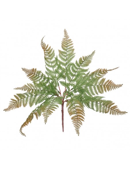 GloboStar® FERN 78269 Τεχνητό Φυτό Φτέρη - Μπουκέτο Διακοσμητικών Φυτών - Κλαδιών με Φύλλωμα Πράσινο - Καφέ Υ45cm