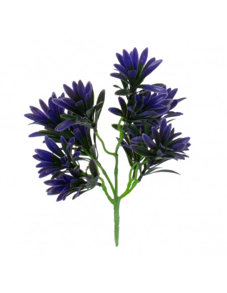 GloboStar® PURPLE MAKI 78282 Τεχνητό Φυτό Ποδόκαρπος Μωβ - Μπουκέτο Διακοσμητικών Φυτών - Κλαδιών με Φύλλωμα Μωβ Υ28cm