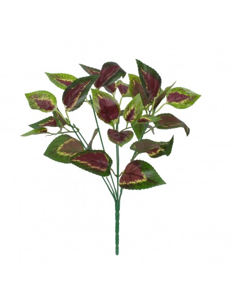GloboStar® AMARANTHUS TRICOLOR 78296 Τεχνητό Φυτό Αμάραντος Τρίχρωμος - Μπουκέτο Διακοσμητικών Φυτών - Κλαδιών με Φύλλωμα Πράσινο - Κόκκινο - Κίτρινο Υ34cm