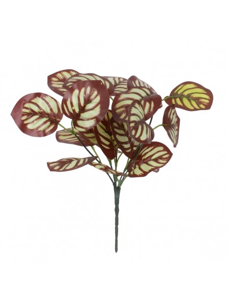 GloboStar® RED PEPEROMIA 78297 Τεχνητό Φυτό Πεπερόμια Κοκκ. - Μπουκέτο Διακοσμητικών Φυτών - Κλαδιών με Φύλλωμα Κόκκινο - Λευκό Υ30cm