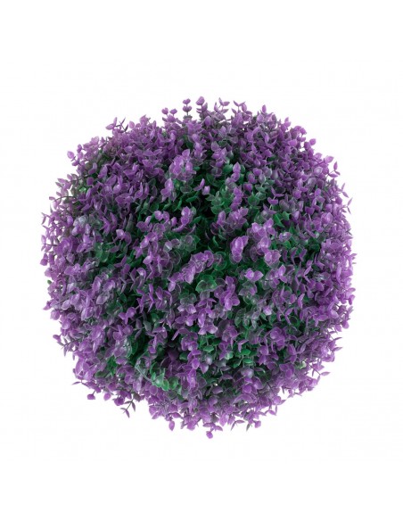 GloboStar® 78521 Artificial - Συνθετικό Τεχνητό Διακοσμητικό Φυτό Θάμνος Πυξάρι Πράσινο - Μωβ Φ36cm