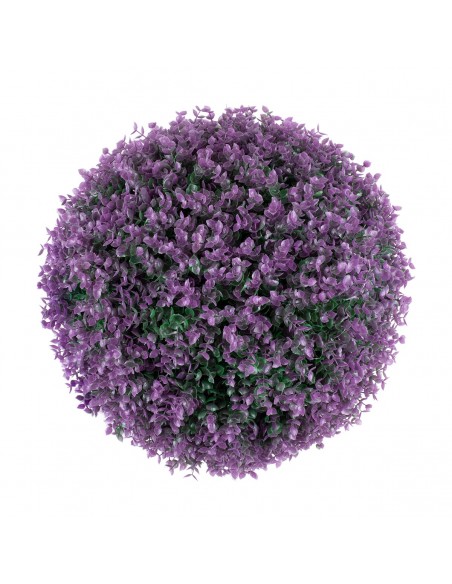 GloboStar® 78522 Artificial - Συνθετικό Τεχνητό Διακοσμητικό Φυτό Θάμνος Πυξάρι Πράσινο - Μωβ Φ46cm