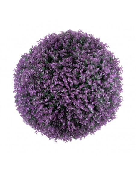 GloboStar® 78523 Artificial - Συνθετικό Τεχνητό Διακοσμητικό Φυτό Θάμνος Πυξάρι Πράσινο - Μωβ Φ56cm