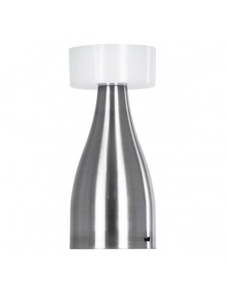 GloboStar® DOLLY 76468 Μοντέρνο Επιτραπέζιο Φωτιστικό Πορτατίφ LED 1.5W 105lm 120° DC 5V Επαναφορτιζόμενο με Μπαταρία Li-ion 1800mAh - Διακόπτη Αφής με 3 Εναλλαγές Φωτισμού CCT Θερμό - Φυσικό - Ψυχρό 1500K - 4500K - 6000K Dimmable - D9 x 21cm - Ασημί