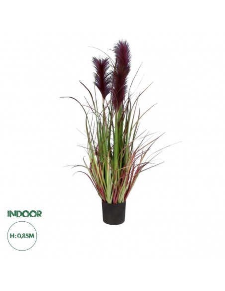 GloboStar® Artificial Garden BLOODY PAMPAS GRASS 20109 Τεχνητό Διακοσμητικό Φυτό Αιματόφυλλο Γρασίδι της Πάμπας Υ85cm
