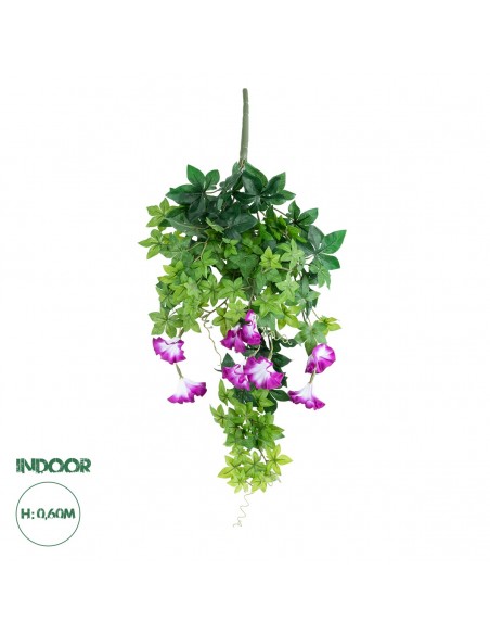 GloboStar® Artificial Garden MORNING GLORY HANGING BRANCH 20238 Τεχνητό Διακοσμητικό Κρεμαστό Φυτό Ιπομέα - Πρωϊνή Χαρά Υ60cm
