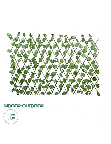 GloboStar® Artificial Garden NASTURTIUM 78498 Πτυσσόμενη Πέργκολα Τεχνητής Φυλλωσιάς - Κάθετος Κήπος Σύνθεση Ινδοκάρδαμο Μ110 x Π10 x Υ120cm (min) Μ310 x Π10 x Υ45cm (max)