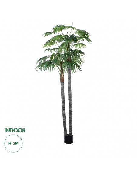 GloboStar® Artificial Garden PALM TREE 20086 Τεχνητό Διακοσμητικό Φυτό Φοινικόδεντρο Βεντάλια Υ300cm