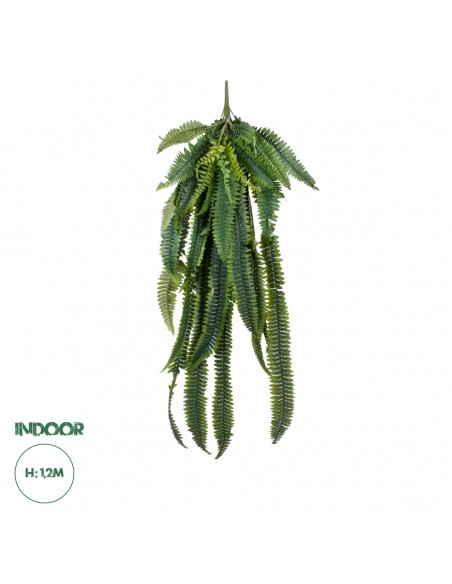 GloboStar® Artificial Garden FERN HANGING BRANCH 20247 Τεχνητό Διακοσμητικό Κρεμαστό Φυτό Φτέρη Υ120cm
