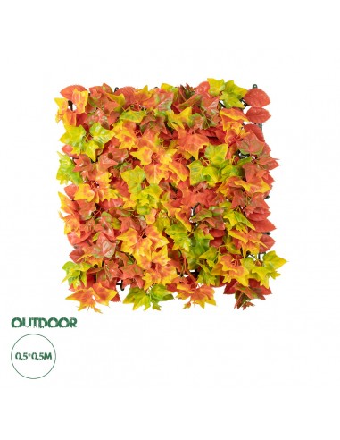 GloboStar® Artificial Garden AUTUMN MAPLE 20349 Τεχνητό Διακοσμητικό Πάνελ Φυλλωσιάς - Κάθετος Κήπος σύνθεση Φθινοπωρινός Σφένδαμος Μ50 x Π50 x Υ10cm