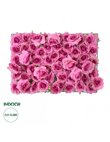 GloboStar® Artificial Garden ROSES STORY 20357 Τεχνητό Διακοσμητικό Πάνελ Λουλουδιών - Κάθετος Κήπος σύνθεση Βυσσινί Τριαντάφυλλα Μ40 x Π60 x Υ15cm