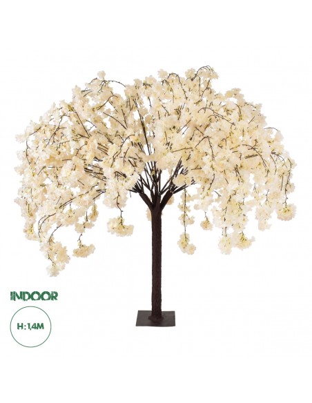 GloboStar® Artificial Garden SALMON CHERRY BLOSSOM TREE 20358 Τεχνητό Διακοσμητικό Δέντρο Σομόν Άνθος Κερασιάς Υ140cm