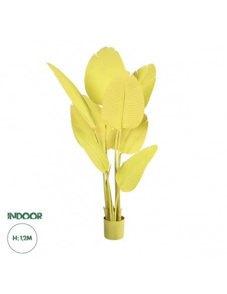 GloboStar® Artificial Garden YELLOW STRELITZIA 20367 Τεχνητό Διακοσμητικό Φυτό Κίτρινη Στερλίτσια Υ120cm