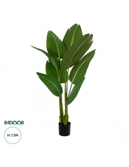 GloboStar® Artificial Garden GREEN STRELITZIA 20369 Τεχνητό Διακοσμητικό Φυτό Πράσινη Στερλίτσια Υ120cm
