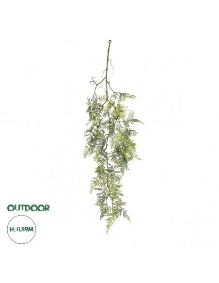 GloboStar® Artificial Garden FERN HANGING BRANCH 20413 Τεχνητό Διακοσμητικό Κρεμαστό Φυτό Φτέρη Υ89cm