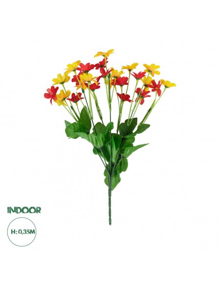 GloboStar® Artificial Garden MARGARET BOUQUET 78207 Τεχνητό Διακοσμητικό Μπουκέτο με Μαργαρίτες M20 x Π20 x Υ35cm