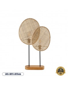 GloboStar® AZUL 02231 Boho Επιτραπέζιο Φωτιστικό Διφωτο 2...