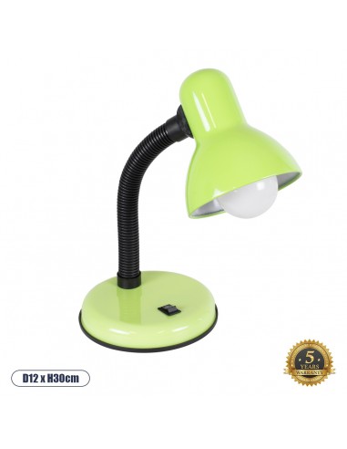 GloboStar® STUDENT GREEN 01533 Μοντέρνο Επιτραπέζιο Φωτιστικό Γραφείου Μονόφωτο 1 x E27 Πράσινο με Λευκό Μεταλλικό με Διακόπτη ΟN/OFF Καμπάνα Φ12 x Υ32cm