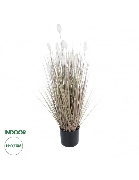 GloboStar® Artificial Garden BEIGE LAGURU 21100 Διακοσμητικό Φυτό Μπεζ Λαγοουρά Υ70cm