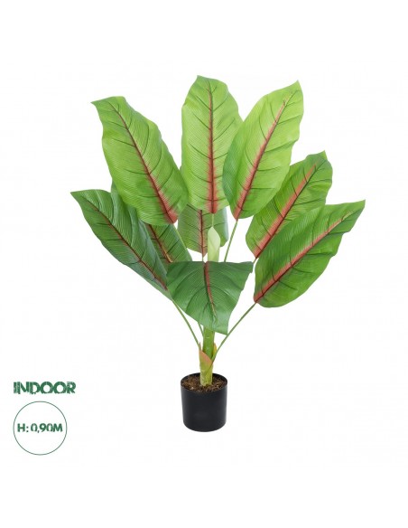 GloboStar® Artificial Garden BLOOD BANANA 20944 Διακοσμητικό Φυτό Αιματόφυλλη Μπανανιά Υ90cm