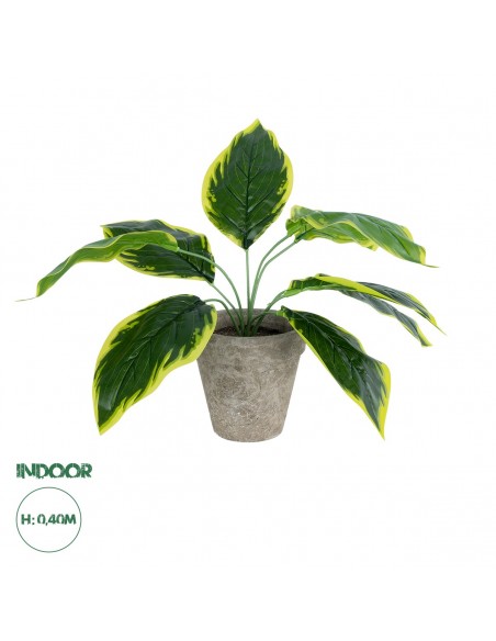 GloboStar® Artificial Garden YELLOW HOSTA 20899 Τεχνητό Διακοσμητικό Φυτό Κίτρινη Χόστα Υ40cm