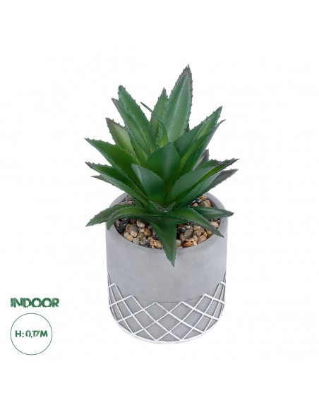 GloboStar® Artificial Garden SUCCULENT ALOE 21096 Διακοσμητικό Φυτό Παχύφυτο Αλόη Υ17cm