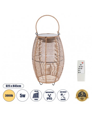 GloboStar® HESPELER 02305 Boho Αυτόνομο Ηλιακό...