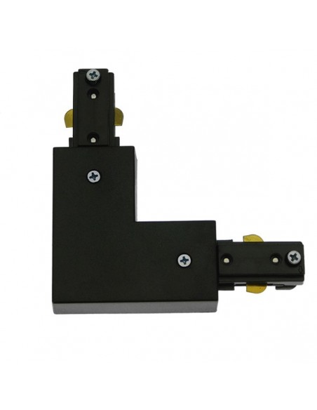 GloboStar S-40048 Διφασικός Connector 3 Καλωδίων Συνδεσμολογίας Ελ (L) για Μαύρη Ράγα Οροφής