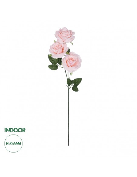 GloboStar® Artificial Garden LIGHT PINK  CLIMBING ROSE BRANCH 21193 Τεχνητό Διακοσμητικό Κλαδί Τριαντάφυλλο Ανοιχτό Ροζ Y66cm