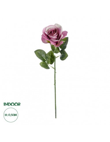 GloboStar® Artificial Garden  PINK ROSE BRANCH 21136 Τεχνητό Διακοσμητικό Κλαδί ΡοζΤριαντάφυλλο Y50cm