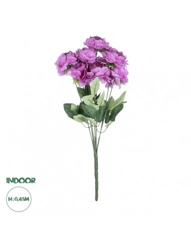 GloboStar® Artificial Garden  PURPLE PEONY FLOWER BRANCH 21080 Τεχνητό Διακοσμητικό Μπουκέτο Μώβ Παιώνιας Y45cm