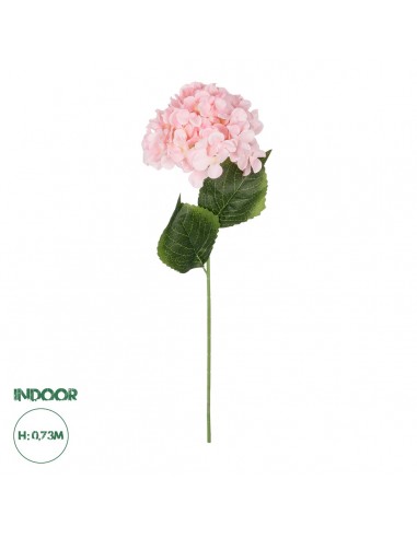 GloboStar® Artificial Garden PINK HYDRANGEA BRANCH 21143 Τεχνητό Διακοσμητικό Κλαδί ΡοζΟρτανσίας Y73cm