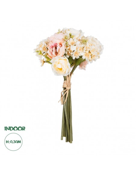 GloboStar® Artificial Garden PEONY FLOWER BOUQUET 21087 Τεχνητό Διακοσμητικό Μπουκέτο Παιώνιας Y26cm