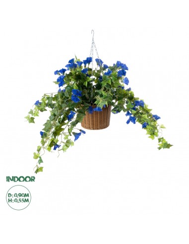 GloboStar® Artificial Garden MORNING GLORY HANGING PLANT 20636 Τεχνητό Κρεμαστό Διακοσμητικό Φυτό Ορτανσίας Y55cm